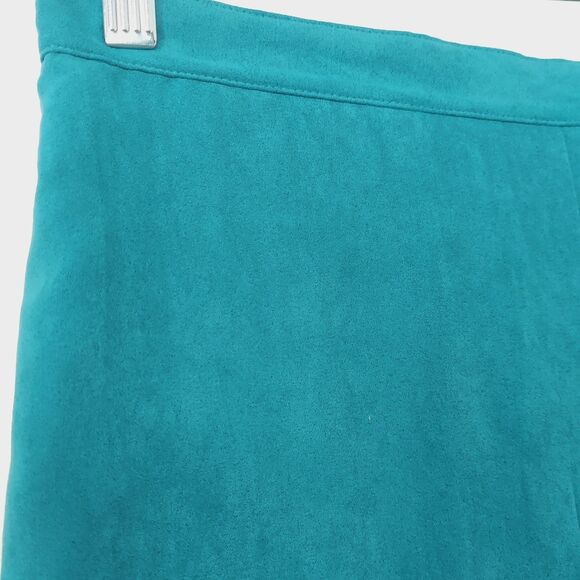 Alfred Dunner 12P Pull-On Pants Teal Faux Suede Comfort Waist "Alexander Valley" - Picture 2 of 8